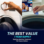 Washing Machine Cleaner Tablets for Pet Owners 28 Pack & Dishwasher Cleaner Deodorizer Descaler Tablets 28 Pack Bundle - 1 Plus Year Supply - Septic Safe Eco Friendly Formula