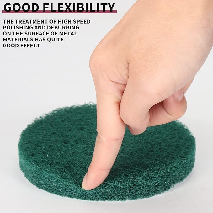 4 Inch Drill Brush Power Scouring Pads - Heavy Duty Tub and Tile Cleaner - Household Cleaning Kit Includes Drill Attachment, 5 Red, 5 Stiff Green Scrubber Pads