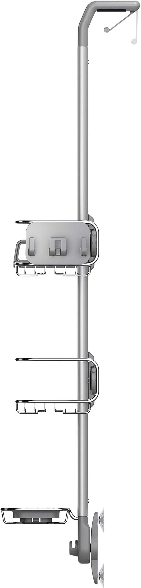 simplehuman Over-Door Shower Caddy, Stainless Steel and Anodized Aluminum