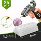 Hot Glue Gun Full Size: DEKOPRO 60/100Watt Dual Temp Hot Glue Gun Kit with 25 Glue Sticks, Organize Storage Case, Heavy Duty Heat Glue Gun Tool Set for Home Repair, Art & Crafts, DIY Black