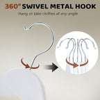 Edergoo Wooden Hangers 30 Pack, Smooth Wood Hangers with 360° Swivel Hook & Notches, Slim Coat Hanger Wooden for Closet, White