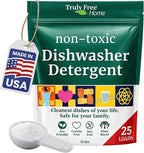 Truly Free Dishwasher Detergent Powder | Natural Dish Detergent, Dishwasher Soap | Plastic Free, Plant-Based, Clean, Heavy Duty Hard Water Stain & Grease Remover | Fragrance Free | 12.5 oz (Pack of 1)