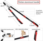 Loppers Branch Cutter Heavy Duty Tree Trimmer, Extendable 28-41" Tree Pruner with Compound Action, Tree Cutter with 2 Inch Clean Cut Capacity Chop Thick Branches Effortlessly
