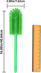 SPARTA Scrub Brush Bottle Brush, Dishwasher Safe Brush with Hanging Hole for Cleaning, Plastic, 16 Inches, Lime, (Pack of 4)