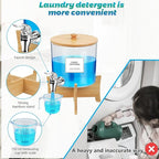 2*Laundry Detergent Dispenser with Shelf & Bamboo Lid - 158 Oz Liquid Detergent, Laundry Soap & Fabric Softener Dispenser for Laundry Room Organization and Storage with 2 Cups & 20 Labels