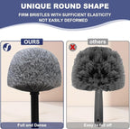 2 Pack Robust Cobweb Duster Head Brush – Superior Twist-On Web Cleaning Tool – Spider Web Remover Brush Compatible with Standard 3/4 Inch Threaded Poles for Outdoor & Indoor Use – Head Only (Grey)
