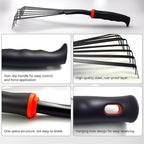2 Pcs Gardening Hand Rake, 14.5" Alloy Steel Short Handle Shrub Rake for Soil Loosening, Planting and Spreading Mulch, Hanging Hole for Storage, Perfect for Maintaining a Raised Garden Bed