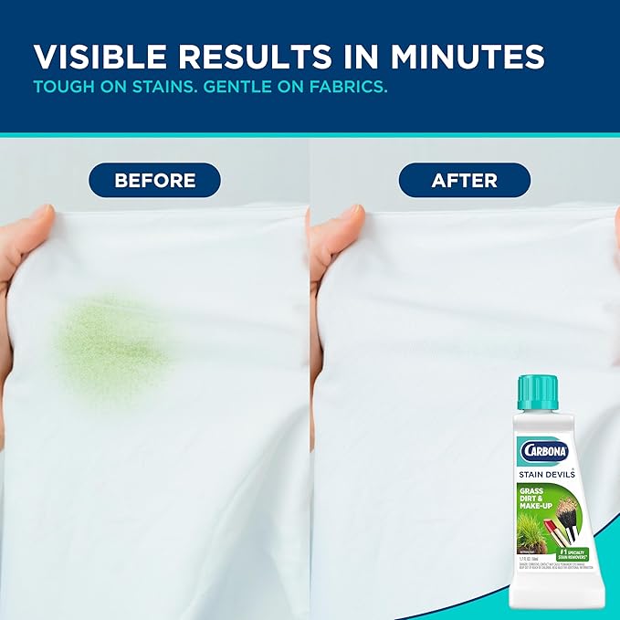 Carbona Stain Devils® #6 | Grass, Dirt & Make-Up | Professional Strength Laundry Stain Remover | Multi-Fabric Cleaner | Safe On Skin & Washable Fabrics | 1.7 Fl Oz, 1 Pack