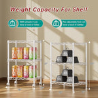 Golpart 3 Tier Adjustable Storage Shelves Heavy Duty Metal Utility Shelf Wire Shelving Unit Organizer Rack for Home Kitchen Office Bathroom Pantry Room 12" D x 18" W x 30" H