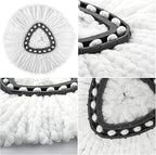 Spin Mop Head Replacement for O Ceda Mop Replace Head Triangle Mop Refills, Microfiber, White, 5 Packs