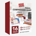 MEIQIHOME Vacuum Storage Bags, Space Saver Sealer Bags for Clothing, Pillows, Comforters, Blankets, Bedding, Travel, 16 Roll Bags, PA+PE Material