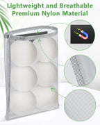 Kevenal Magnetic Wool Dryer Balls Holder - Nylon Bag for Laundry Room Organization - Wool Balls for Dryer Container, Magnetic Laundry Dryer Sheet Holder