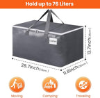 BlissTotes Large Moving Boxes and with Zippers & Handles Moving Supplies with lids, Heavy Duty Totes for Storage Bags for Space Saving, Fold Flat, Moving and Storing 76L, 8 Pack