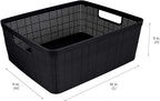 Simplify 10 Piece Organizing Set | Multiple Size Bins | Multipurpose | Office | Desk | Dorm | Bathroom | Storage Basket | Small Items | Accessories | Black