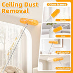 6 ft Extendable Handle with 20 Duster Refills, Heavy Duty Duster Refills Kit Compatible with Swiffer, 360 Disposable Microfiber Duster Pads for Ceiling Fan, Window & Hard to Reach Areas Cleaning