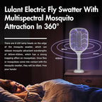 Lulant Electric Fly Swatter Racket,3000V Bug Zapper Racket,1800mA Battery Rechargeable Mosquito Killer, Type-C Rechargeable Base, Three-Layer Protective Safety Mesh for Indoor and Outdoor