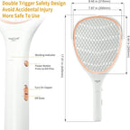 Faicuk Handheld Bug Zapper Racket Electric Fly Swatter (Champagne Pink)