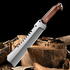 Machete w Sheath for Yard Work, 15'' Full Tang Camping Machete for Cutting Trees Heavy Duty, Survival Machetes, 0.22’’ Thick 5CR15MOV Stainless Steel Blade Spine & Wood Handle, Clearing Brush and Gardening