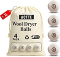 Wool Dryer Balls Laundry, XL(2.7") 4 Pack, Premium Fabric Softener Ball, Reusable, Anti Static, Chemical Free Natural Wool Balls for Dryer, Laundry Dryer Balls – 100% New Zealand Wool
