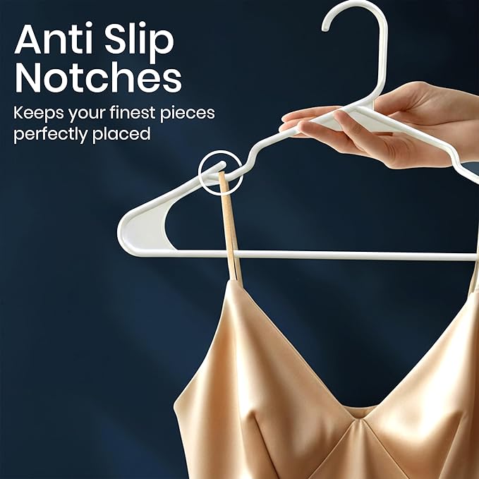 Utopia Home Clothes Hangers 20 Pack - Plastic Hangers Space Saving - Durable Coat Hanger with Shoulder Grooves (White)