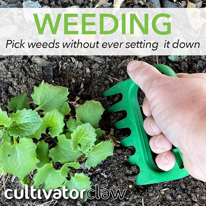 Bear Paws Cultivator Claw - Ergonomic Gardening Tools - Hand Held Garden Tool - Hand Rake - Strong Nylon Weeder - Manual Weeding, Aerating, Cultivating…