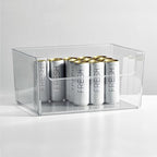 mDesign 4 Pack Clear Plastic Modern Open Front Dip Storage Organizer Bin Basket - 12x12x45 inches, 25.66L Capacity - Household Organization - Shelves, Cubby, Cabinet, Closet - Ligne Collection