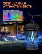 CLEVAST Bug Zapper Outdoor - Electric Mosquito Zapper Indoor, Fly Traps with UV Light, Waterproof Flying Killer 4200V Insects Lamp for Patio, Yard, Garden, Porch