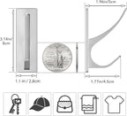 pickpiff Stick on Hooks for Hanging, Extra Sticky 6KG (Max), Coat Hook on Door for Towel Coat Hat Key, Self Adhesive Hangers Wall Mounted, Silver, 6 Pack