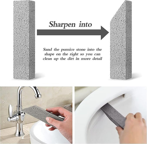12Pack Pumice Stone for Toilet Cleaning Bowl Stick,Powerfully Cleans Hard Water Rings, Calcium Buildup & Stains, Suitable for Cleaning Toilet, Bathtubs, Kitchen Sink, Grill