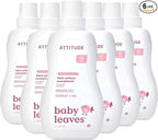 ATTITUDE Baby Fabric Softener, Unscented & Plant-Based, Liquid for Baby Clothes, HE Compatible, Vegan & Cruelty-Free, 40 Loads, 33.8 Fl Oz (Pack of 6)