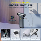 Compressed Air Duster, 130000RPM Brushless Motor, Super Power Air Duster Electric, Aluminum Alloy Body, Dust Blower with Fast Charging for Car, Computer, Keyboard, Outdoors and House