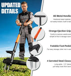 Weed Puller, 4-Claw Stand Up Weed Puller Tool with Long Handle & Steel Head, 41" Adjustable T-Handle Weeder Tool, Easily Remove Weeds Root Without Bending, Pulling, or Kneeling