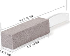 2 Pack Pumice Stone for Bowl Cleaning with Handle, Scouring Stick Removes Hard Water Rings, Calcium Buildup and Rust for Cleaning Toilet, Bathroom, Kitchen Sink, Grill (Gray)