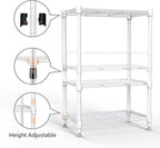 M MZG 450 lbs Wire Storage Shelving 3-Tier Utility Shelving Unit Steel Organizer Wire Rack for Home,Kitchen,Office,White (11.8" D x 17.7" W x 26.4" H)