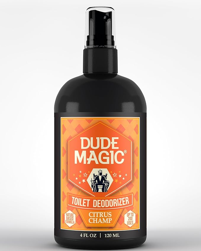 Toilet Deodorizing Spray | Natural Before You Go Toilet Spray | Pre-Poop Bathroom Odor Eliminator with Essential Oils | Travel Size Bathroom Air Freshener | Citrus Champ 4oz