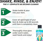 Chubbs Shake & Rinse Glass Cleaner - Cleans and Restores Within Minutes/Removes Tough, Hard-To-Reach Stains From Glassware | Perfect for Ceramic, Glass, & Metal | 16 Fl Oz (Pack of 4)