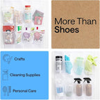 GORILLA GRIP Over the Door Shoe Organizer, 24 Extra Large Breathable Mesh Pockets, Space Saving Hanging Storage Holder, 4 Hook Closet Rack Hanger, Hangs on Closets for Shoes and Accessories, White