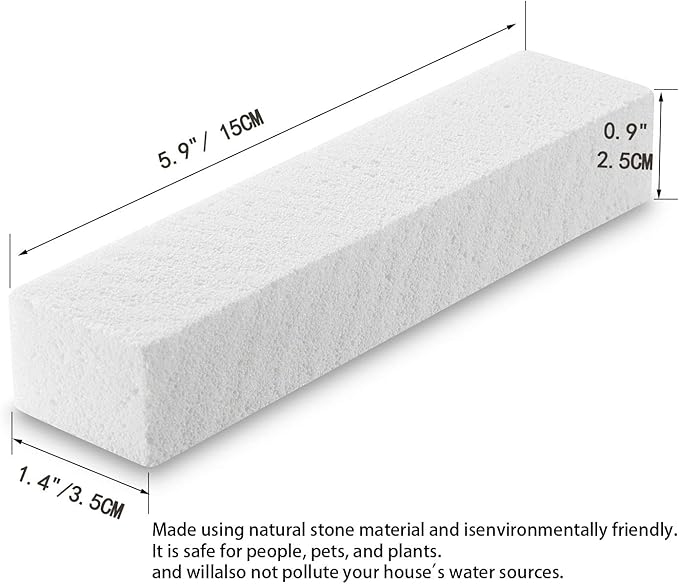 FALAMON 6 Pack Pumice Stone for Toilet Bowl Cleaning, Scouring Stick Remove Hard Water Rings, Calcium Buildup and Rust, Pumice Cleaning Bar for Tile Bath-tub