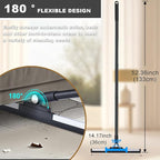 Squeegee Broom for Floor Shower Squeegee with Long Handle Rubber Wiper for Bathroom Tile Shower Glass Car Window Deck Patio Cleaning (Black)