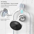 DAOYA Shower Caddy - Organizer with 6 Hooks, Soap Basket & Self-Adhesive Pad, Silver