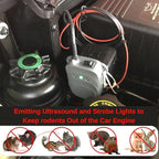 Under Hood Rodent Repellent for Car Engine with Strobe Lights Ultrasonic Mouse Repellent Mice Deterrent Rat Repeller Squirrel Repeller RV Protection for 12V 24V Car Battery 2 Pack