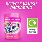 Vanish Oxi Action Colour Safe Stain Remover Powder for Clothes 1Kg, 1st Time Amazing Stain Removal Even In 30°C Cold Wash, Lifts Tough Stains, Chlorine-Free Formula, Safe On Everyday Fabrics