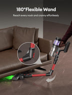 Ultenic Cordless Vacuum Cleaner, 550W/50Kpa, 60Mins Runtime, 180°Bendable Wand, Anti-Tangle Brush, Stick Vacuums Cordless with Charging Dock, for Pet Hair/Carpet/Floor/Car, U16 Flex