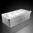 New Star Foodservice 48025 Stainless Steel Condiment Dispenser with 4 Compartments (NO ICE Tray Included)