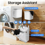 Household Storage Basket, 360° Rolling Movable Laundry Basket,Floor-Standing White Multi-layer Clothes Organizer for Kitchen,living Room and Bathroom (2 Tiers)
