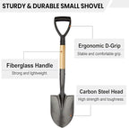 Kids Metal 28-inch Round Shovel with D-Handle - Camp, Beach & Garden Shovel