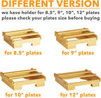 SpaceAid 9-inch Paper Plate Dispenser (Need 10.2 Inches Deep Cabinet Space) Under Cabinet Bamboo Plates Holder, Kitchen Vertical Dipensers Caddy, Bamboo