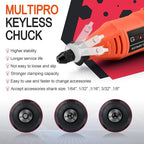 GOXAWEE Rotary Tool Kit with Keyless Drill Chuck and Flex Shaft, Variable Speed Electric Multiuse Tool & 140 Accessories for Cutting, Drilling, Engraving, Grinding, Sanding, Polishing, Crafts,and DIY