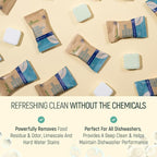 Natural Dishwasher Machine Cleaner Tablets - Plant Based Alternative Refill Dishwashing Detergent Tabs - Eco-Friendly And Plastic Free Way For Clean Dishwasher - 24 Pack Refills Dish Washer Soap Pods