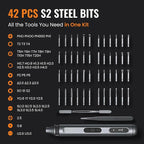 Precision Electric Screwdriver 52-in-1 Kit | Cordless Mini Power Driver for Electronics, PC & Laptop Repair | Compact Rechargeable Automatic Tool Set with Magnetic Bits